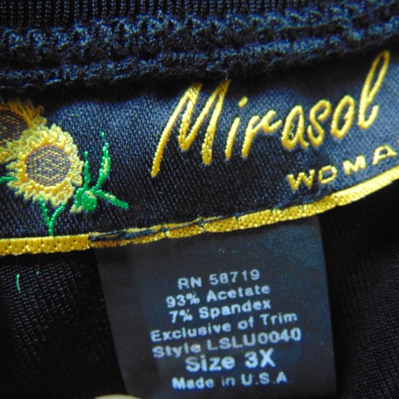 Blk Long Sleeve Top Faux Turquoise Sz 3X NWT - Picture 4 of 7